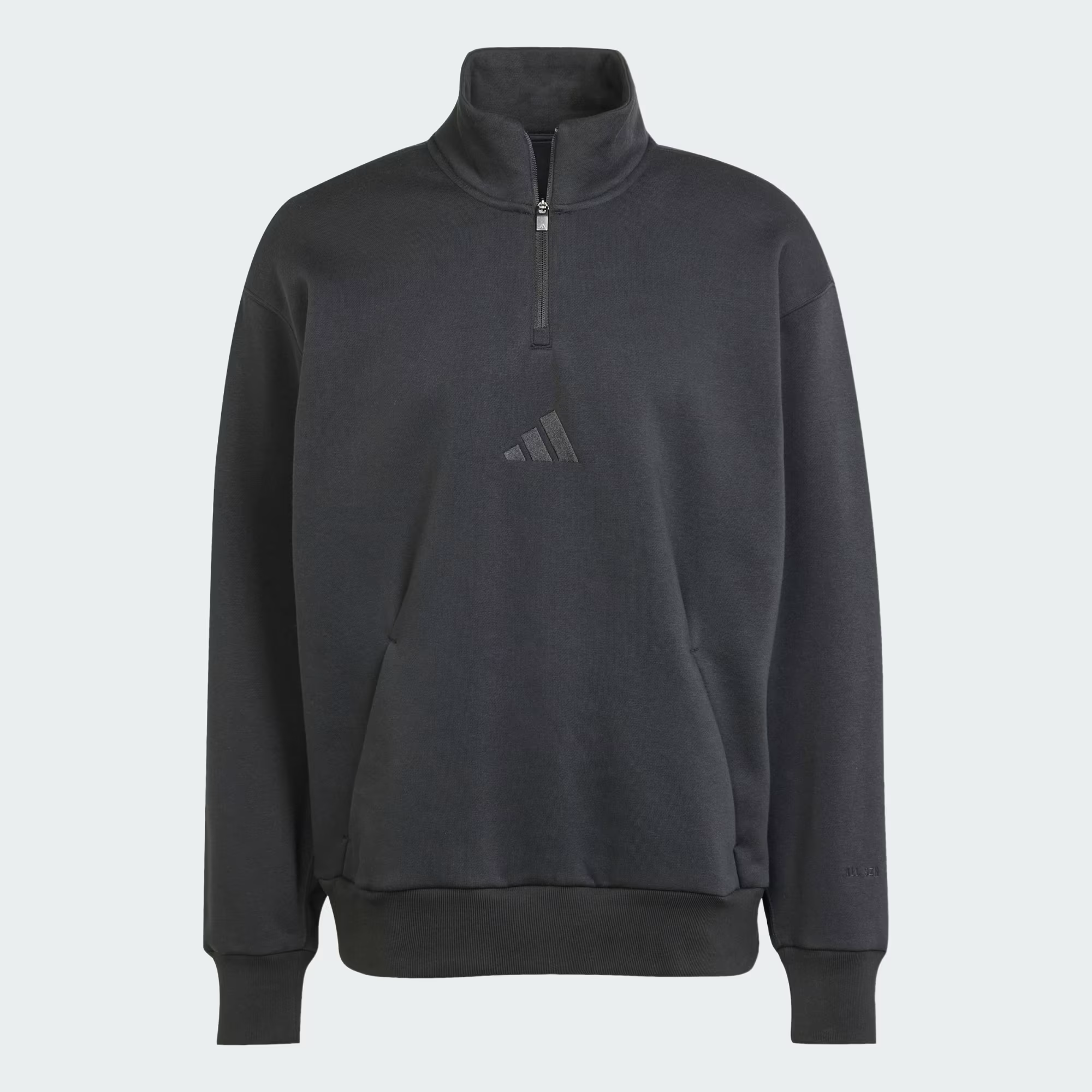 ALL_SZN_Fleece_1-4-Zip_Crew_Sweatshirt_Black_JI6382_01_laydown.png