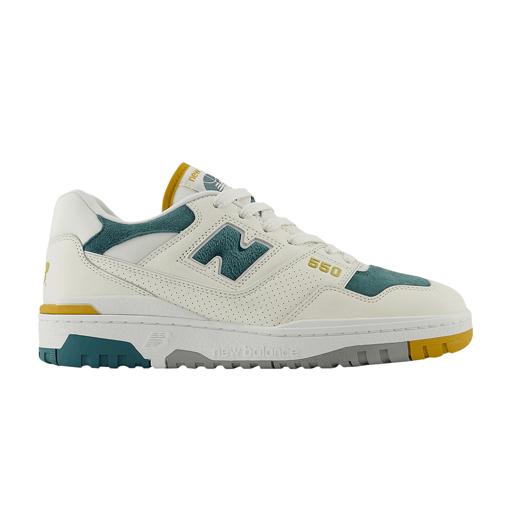 On Sale: New Balance 550 Suede "Green Mustard" 