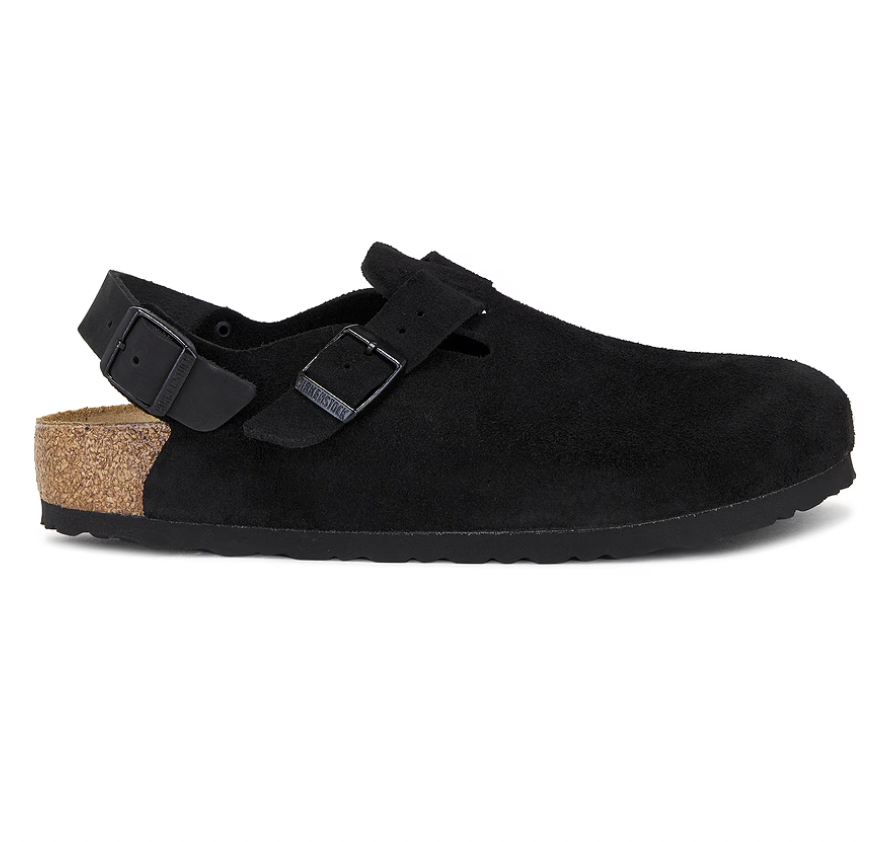 On Sale: Birkenstock Tokio Suede Clog "Black" 