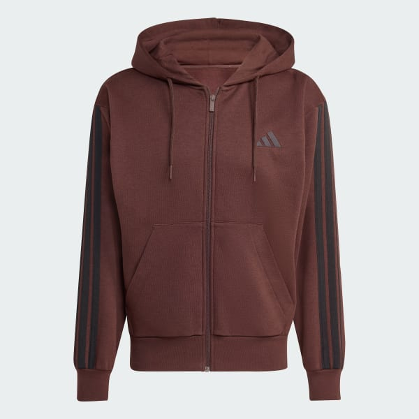 70% OFF the adidas Essential 3-Stripe Zip Hoodie "Shadow Brown" 