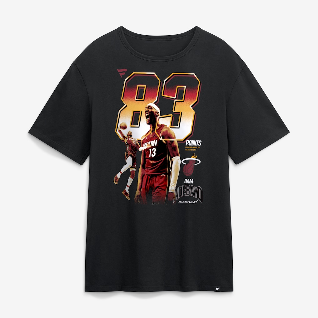 Now Available: Bam Adebayo Miami Heat NBA Game Milestone T-Shirt