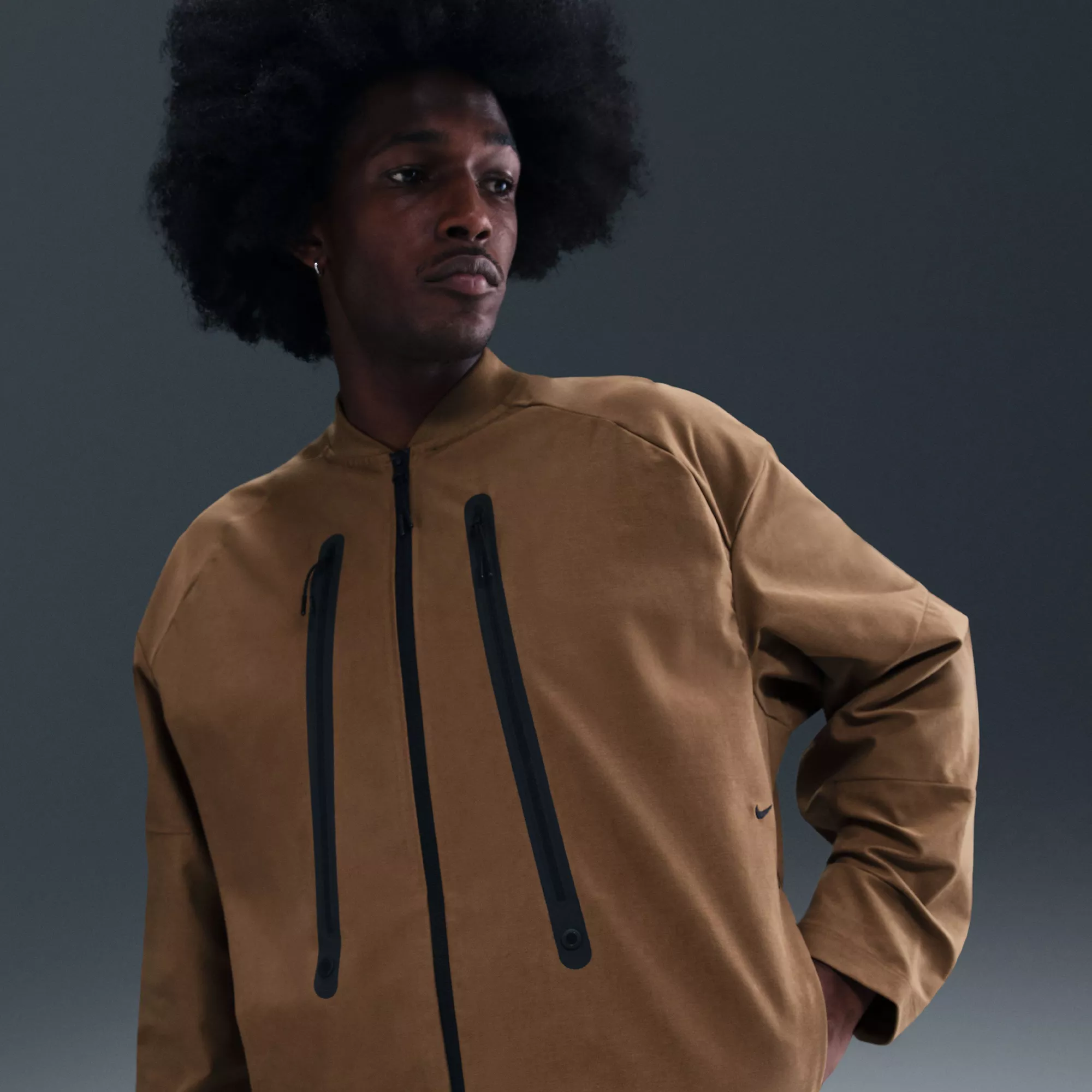 60% OFF the Nike Tech Shori Bomber Jacket "Mosswood Brown"