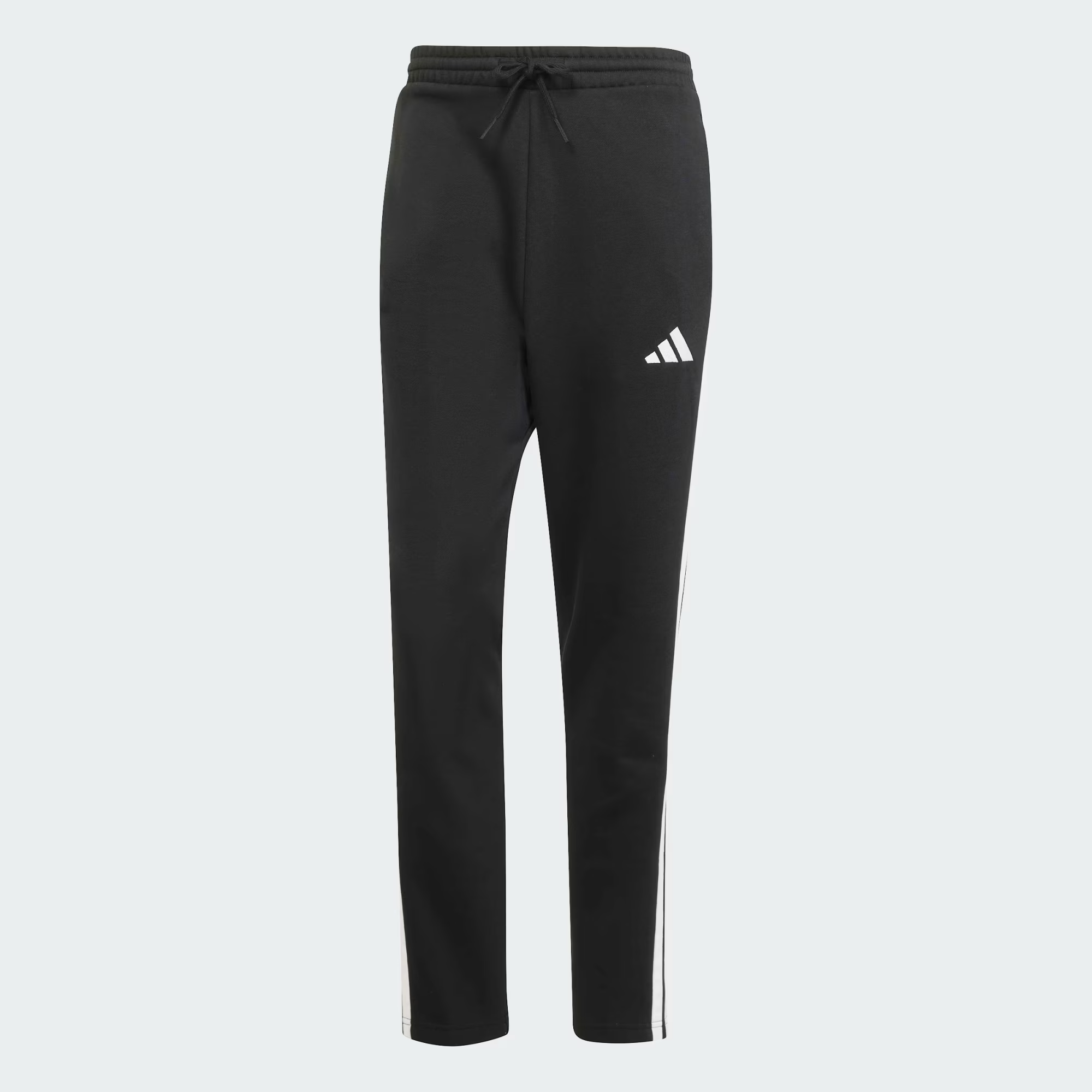 Essentials_3-Stripes_Fleece_Pants_Open_Hem_Black_JD1854_01_laydown.png