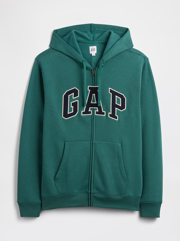 75% OFF the Gap Relaxed Gap Logo Zip Hoodie "Balsam Green" 