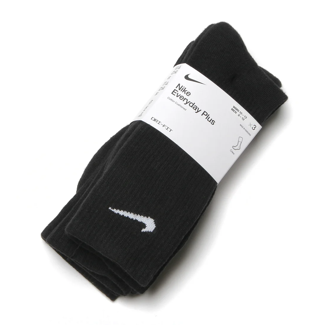 50% OFF the Nike Everyday Cushioned Crew Socks 3-Pack "Black"