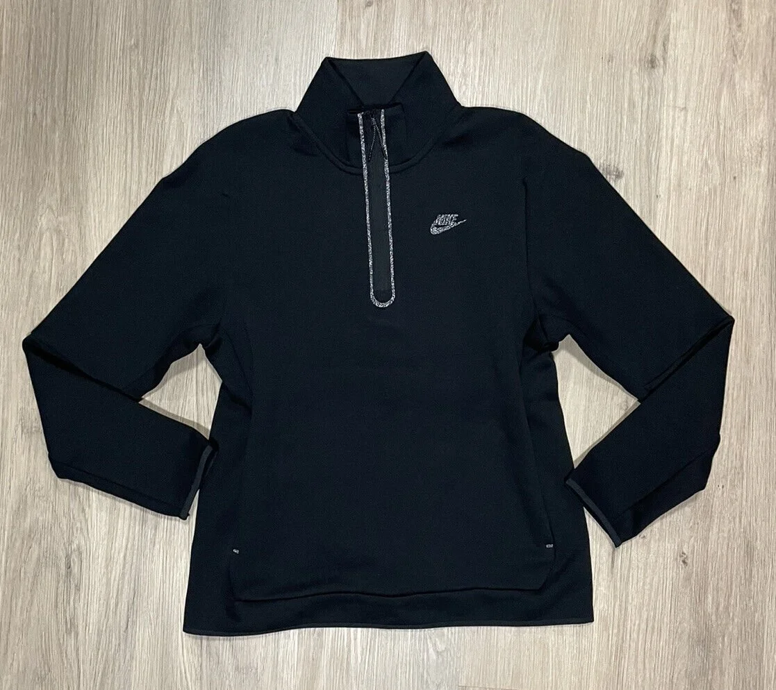 nike half zip fleece black