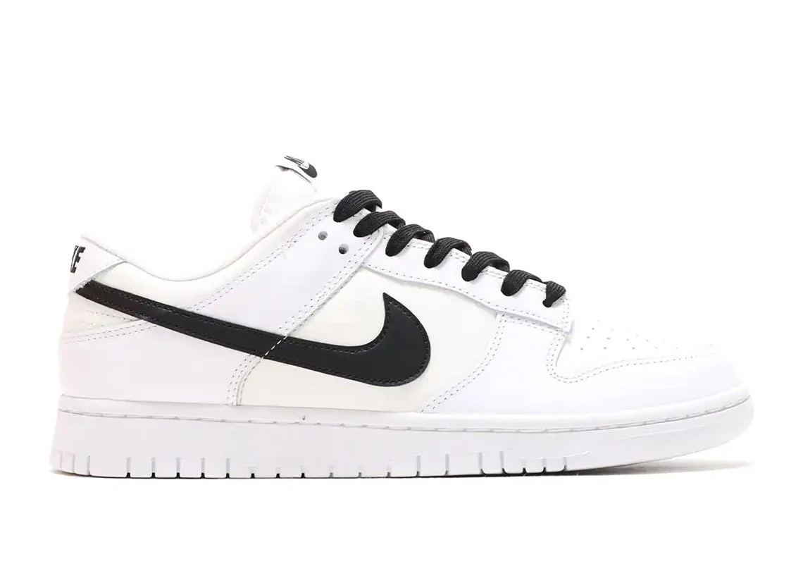 restock nike dunk low black white