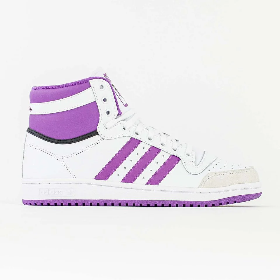 Now Available adidas Top Ten Hi "White Purple" — Sneaker Shouts