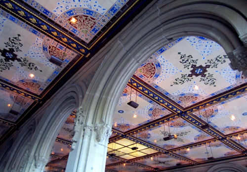 The dazzling tiles of a Central Park ceiling