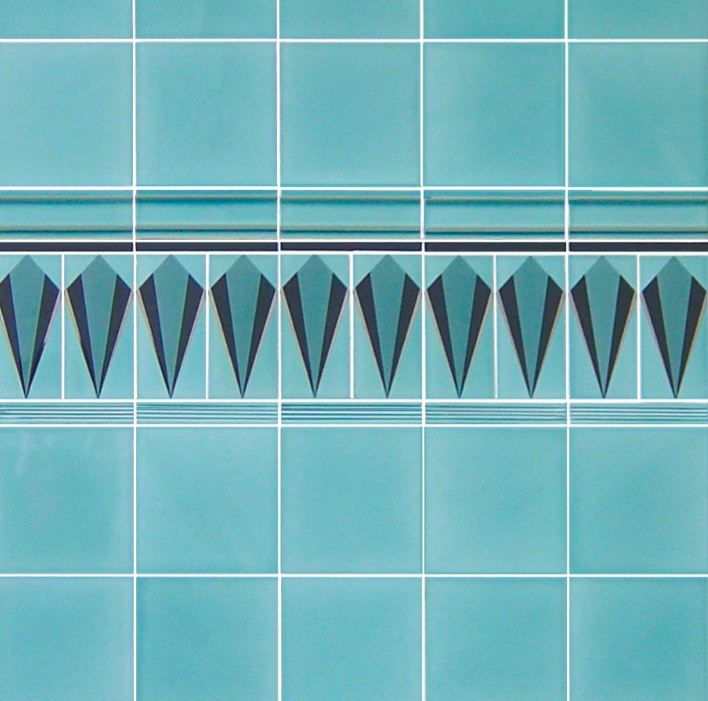 Demo Art Deco Wall Tile Decors Cosford Aqua 152x152mm