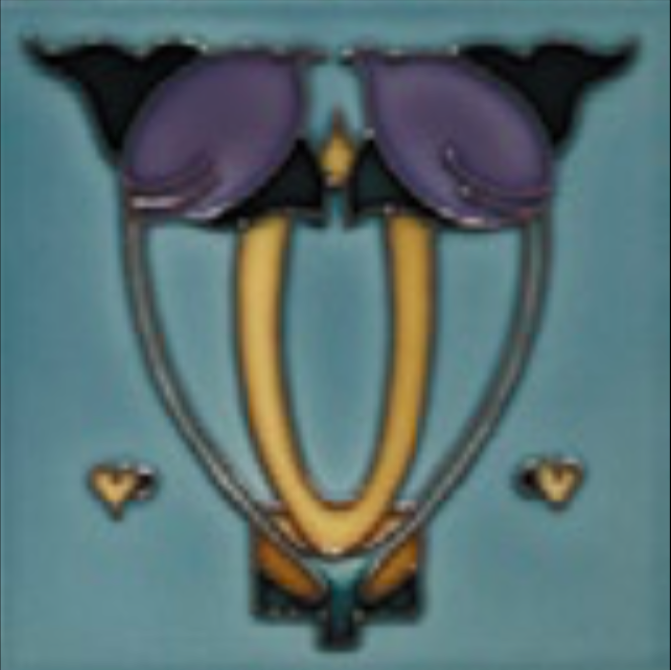 Art Nouveau Tile Decor Affinity 152x152mm Violet on Merganser