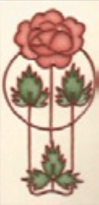 Art Nouveau Tile Decor Rose 152x75mm Dog Rose on Cream