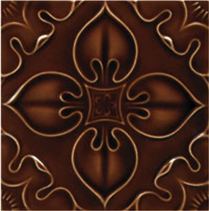 Victorian Tile Decors Traditional Embossed Benthall 152x152mm Chestnut
