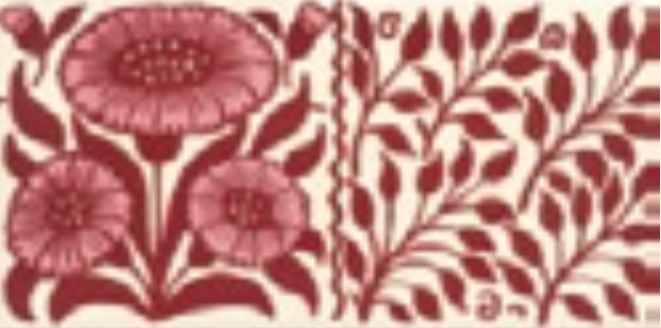 Victorian Tile Classic Printed Oreton 152x75mm Burgundy