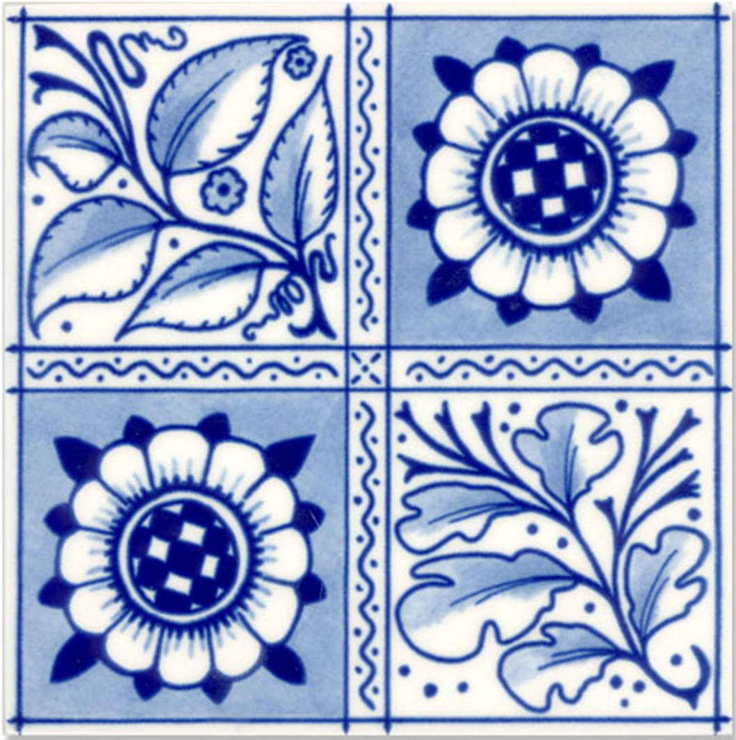 Victorian Tile Classic Printed Oakleaf 152x152mm