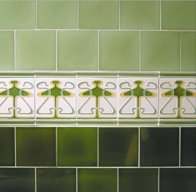 Handmade Wall Art Nouveau Tile, Art Nouveau Ceramic Tiles