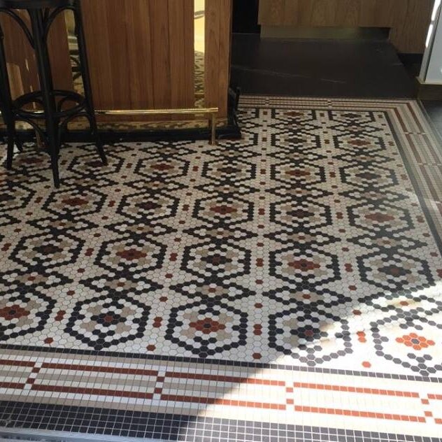 Antique Victorian Hall Floor Encaustic Octagon Tiles 