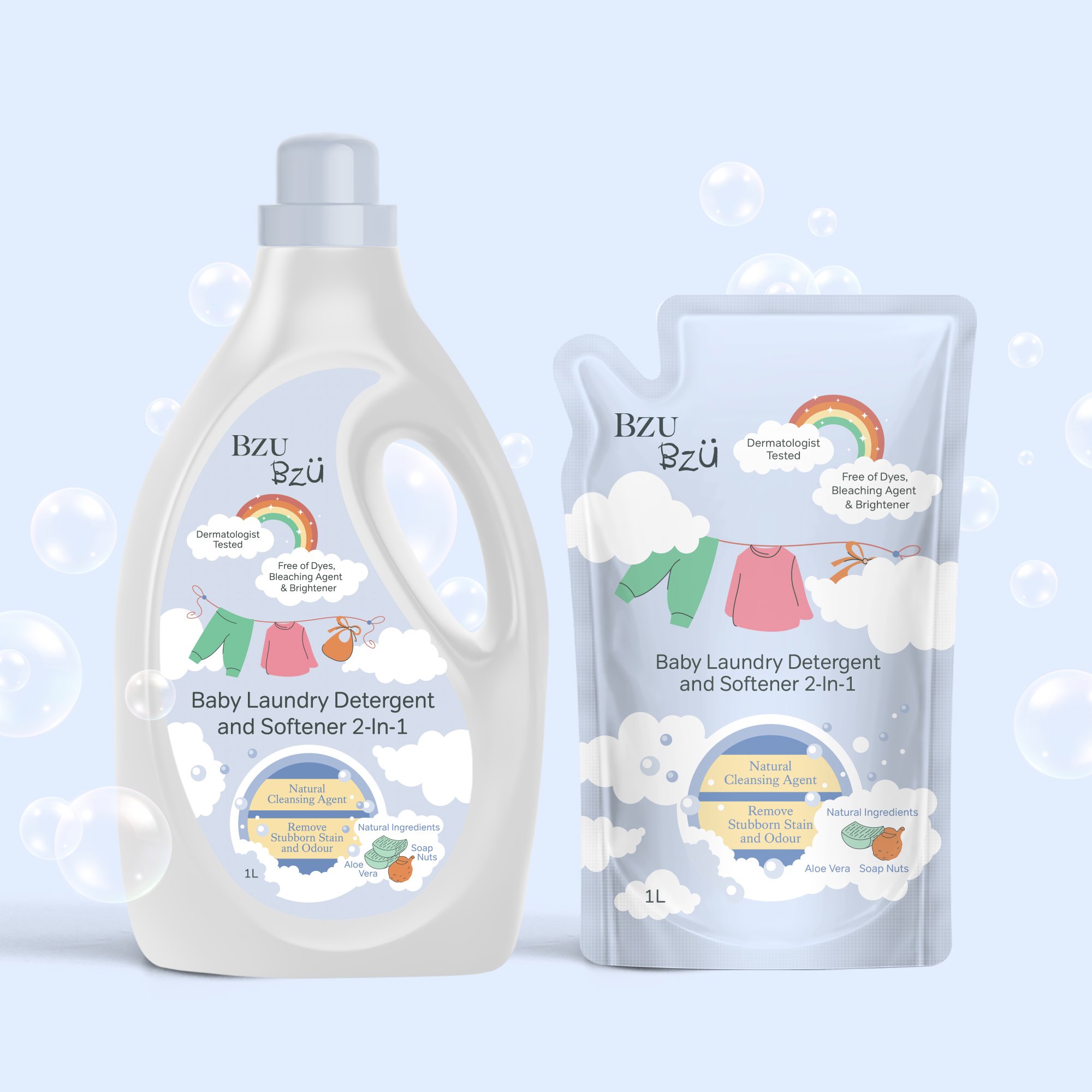 BzuBzu Baby Laundry Detergent Bottle Label and Pouch Design by YANA Singapore Freelance Designer.jpg