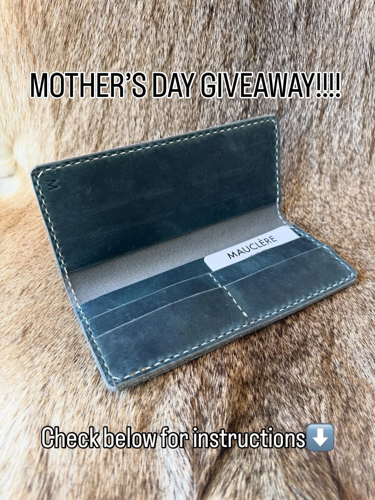 ATTENTION!! 
THIS IS OUR FIRST EVER GIVEAWAY!!
To enter win this gorgeous Long wallet valued at 175$ for Mother&rsquo;s Day you must: 
1. Follow Mauclere_leather on instagram 
2. Tag two friends in the comment section 
3. Repost this post into your s