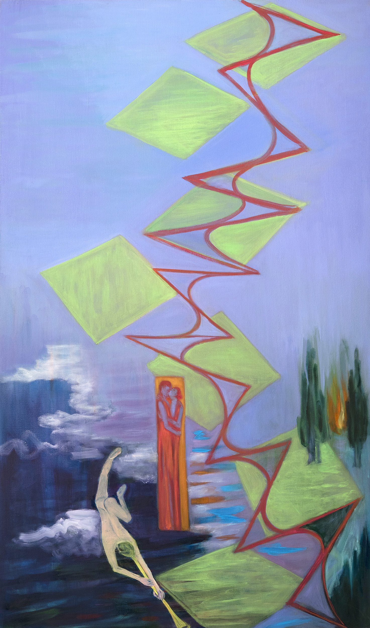“Anima”, 2020, oil over acrylic on canvas, panel 3, 60”x36”