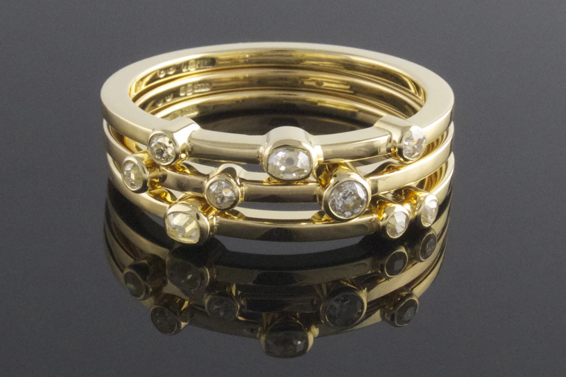 Old cut diamond stacking ring remodel