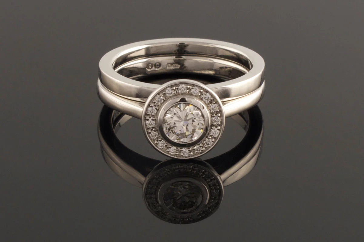 Bezel set diamond cluster