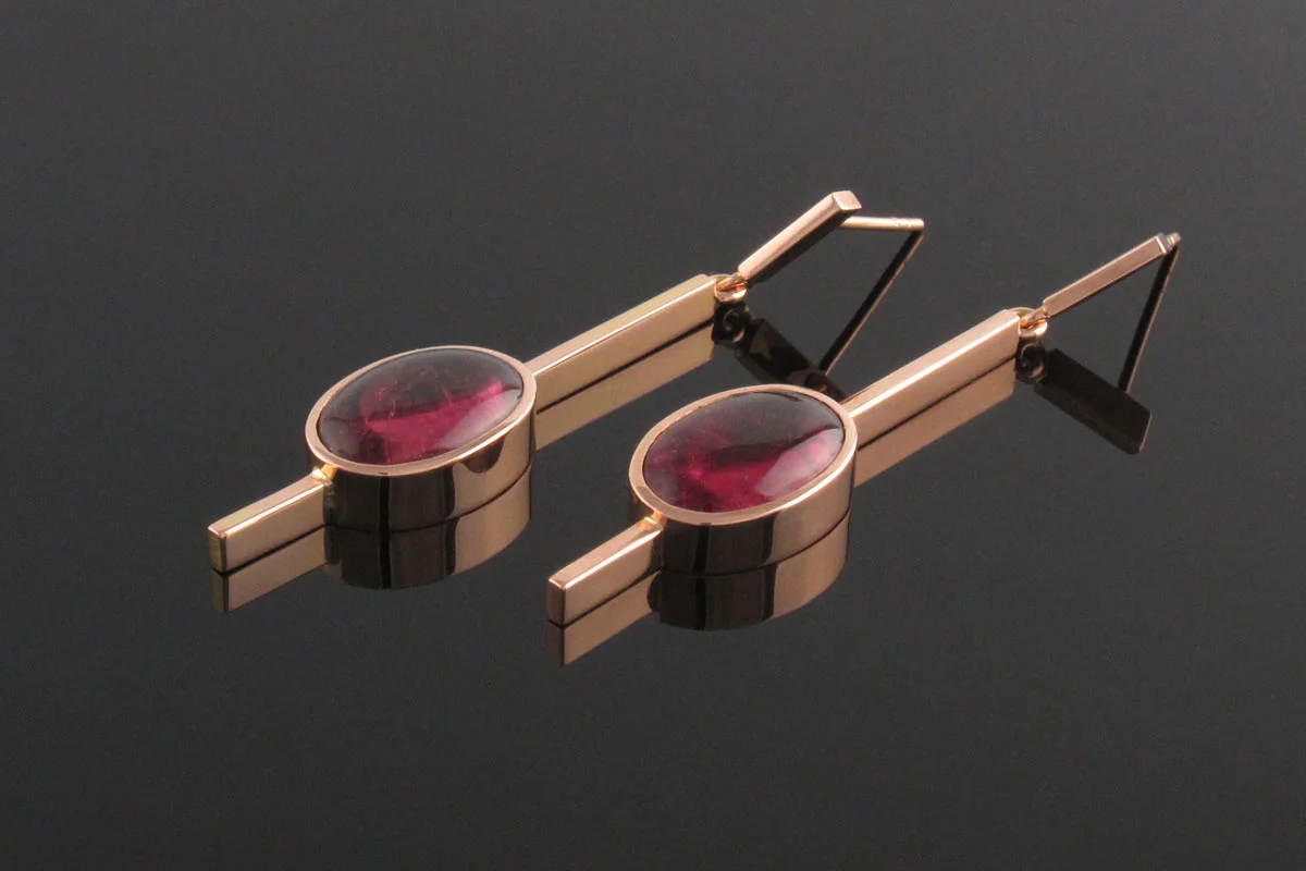 Pink tourmaline drop earrings
