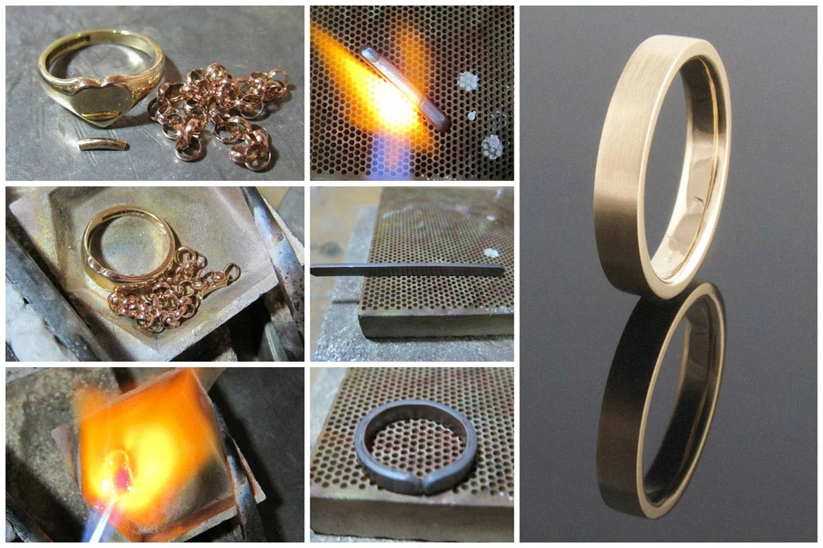 9ct yellow gold wedding ring remodel
