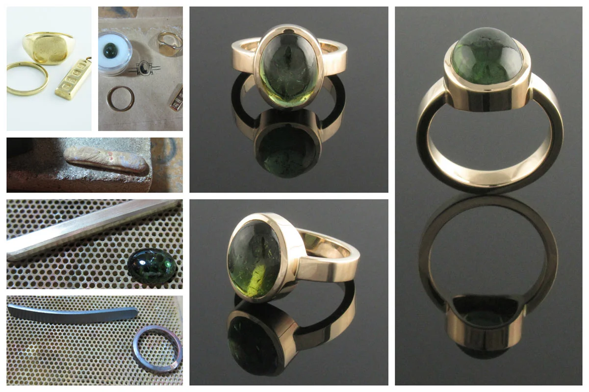Green tourmaline ring remodel