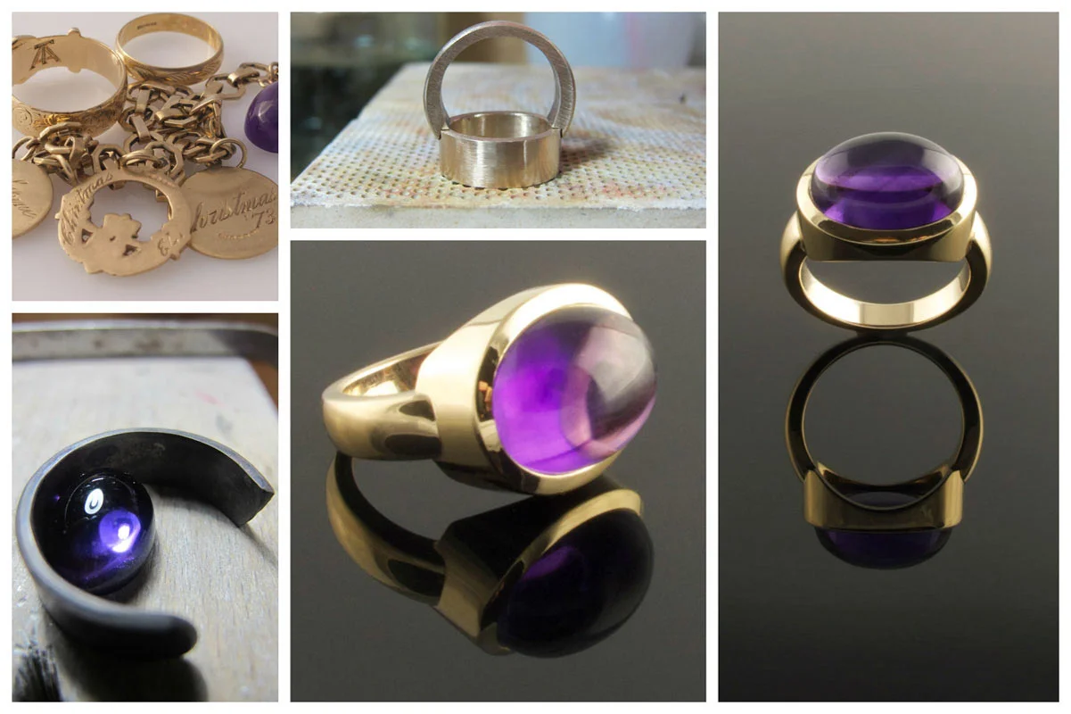 Amethyst dress ring remodel