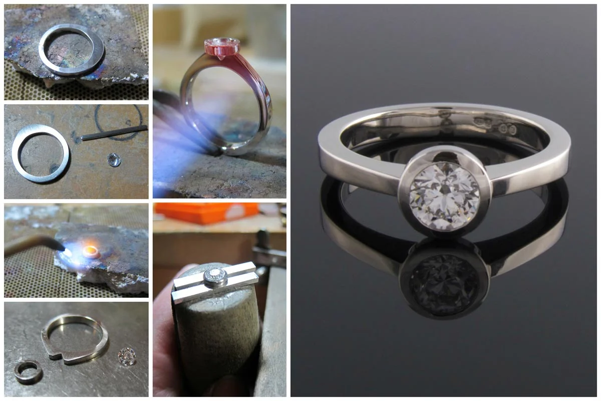 Handmade Platinum Diamond Solitaire Engagement Ring Eva Dorney