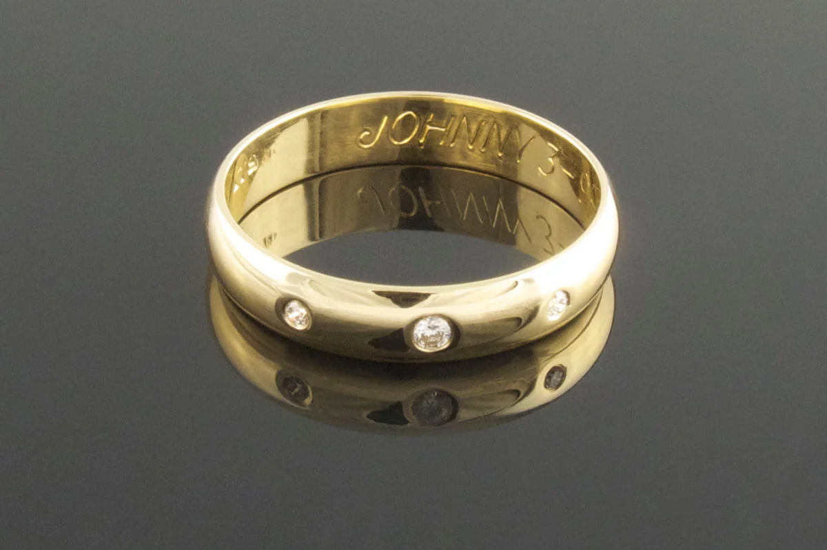 Punch set diamond wedding ring