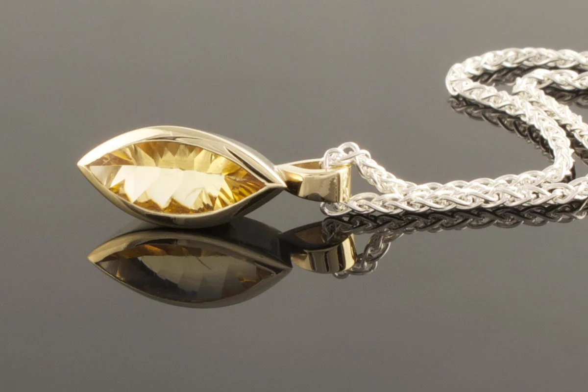 Marquise citrine pendant
