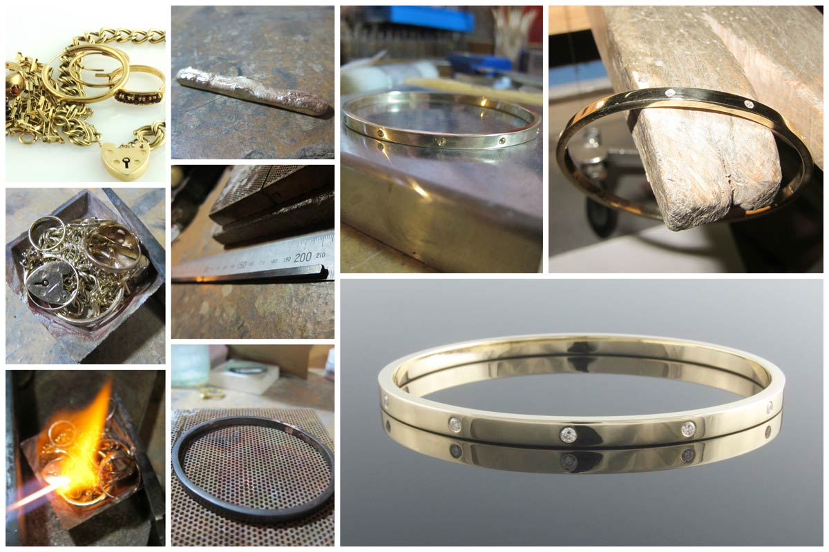 Punch set diamond bangle remodel