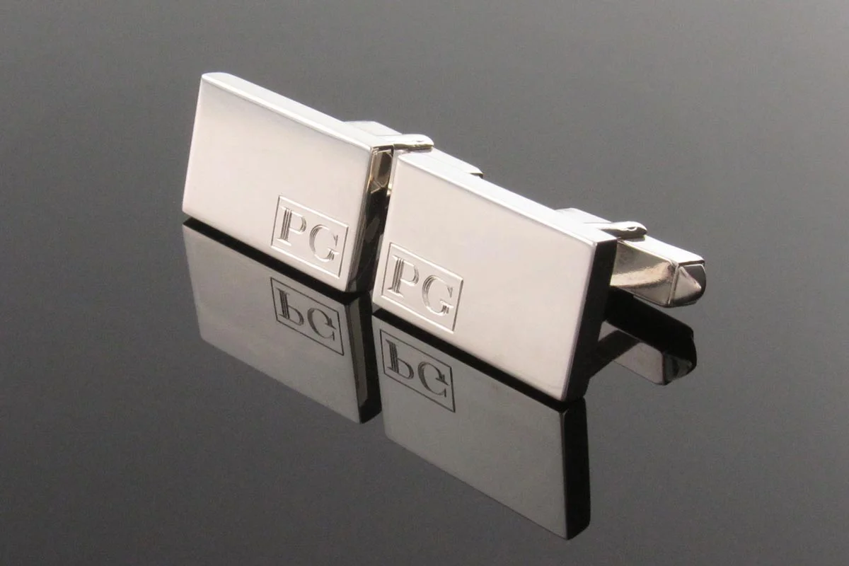 Handmade sterling silver cufflink