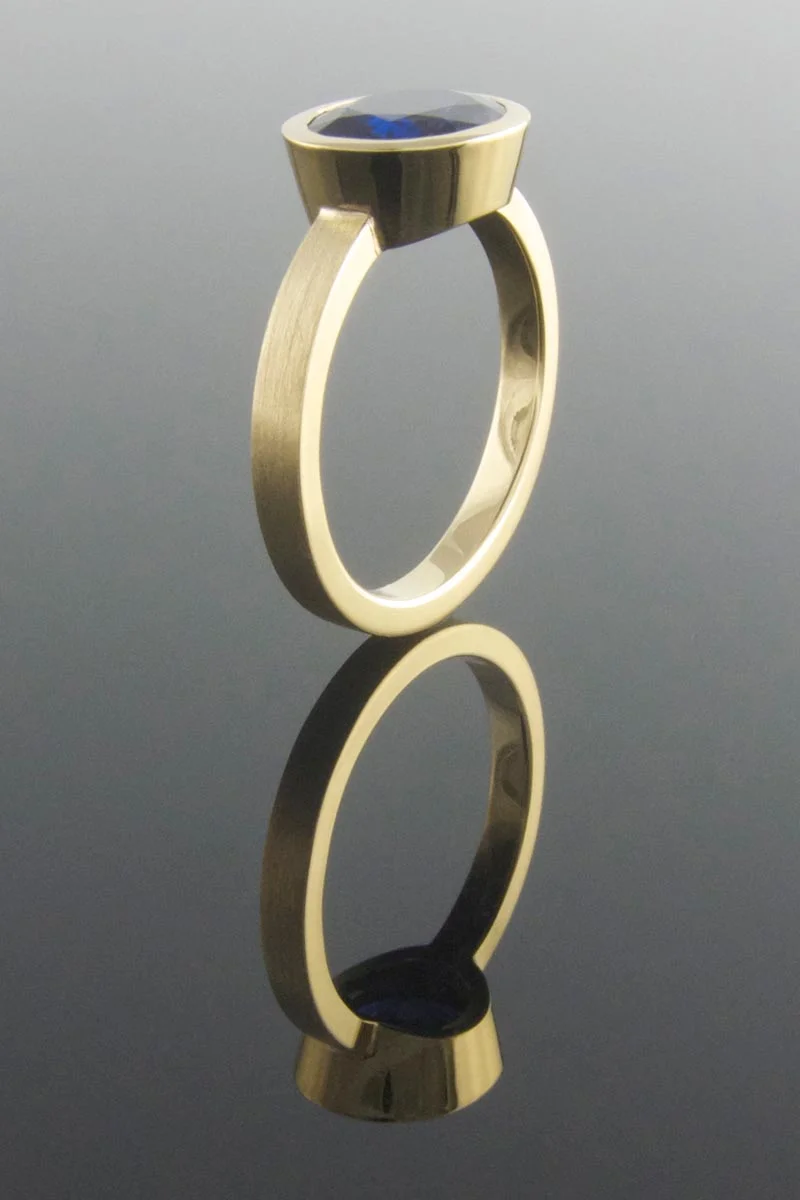 Handmade sapphire engagement ring