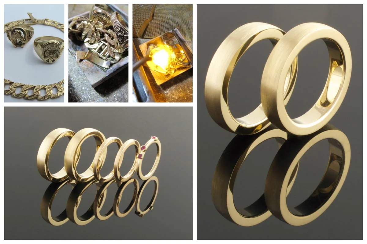 Recycled gold wedding rings