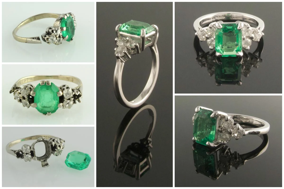 18ct white gold emerald dress ring