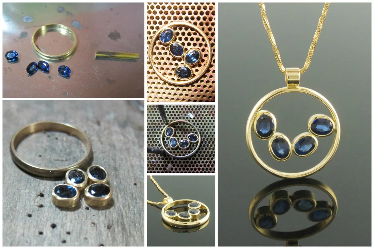 18ct gold sapphire pendant