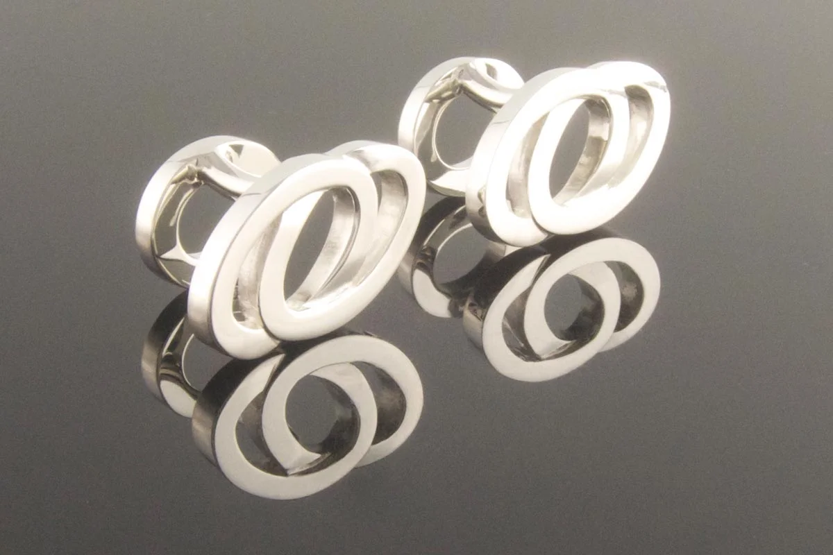 Bespoke oval silver cufflinks