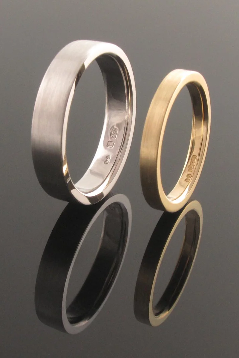 Platinum and 18ct yellow gold wedding bands