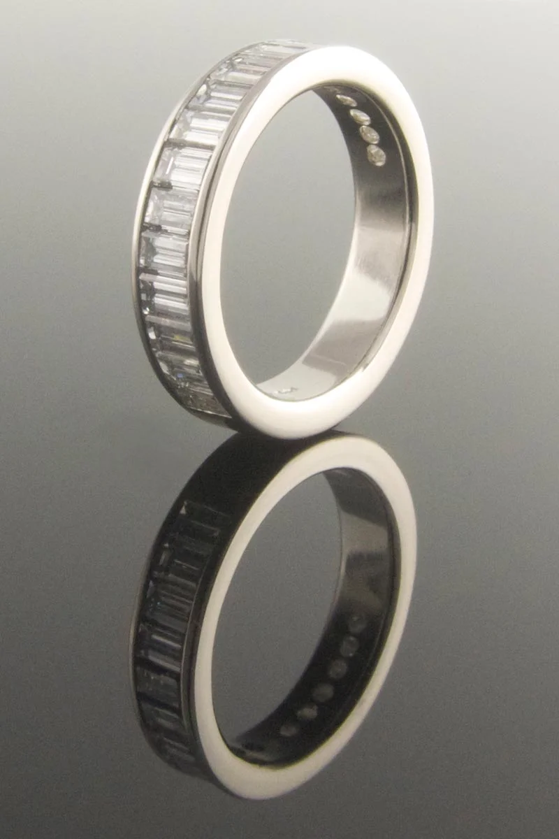 Platinum baguette eternity ring