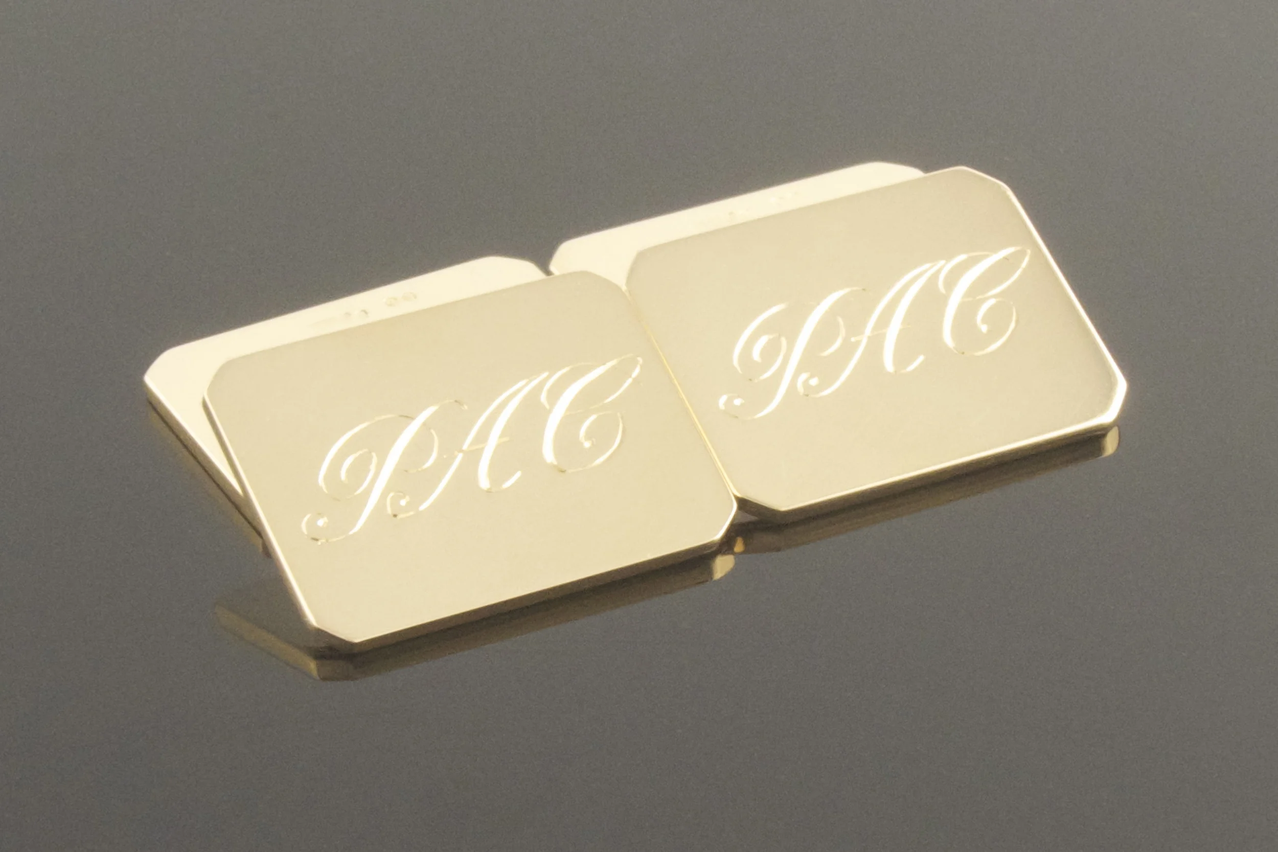 Recycled 18ct yellow gold octagonal cufflinks