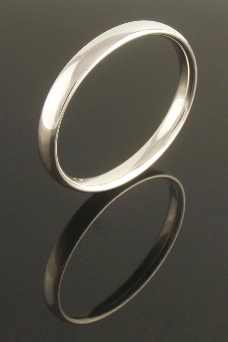 Heavy weight oval silver bangle