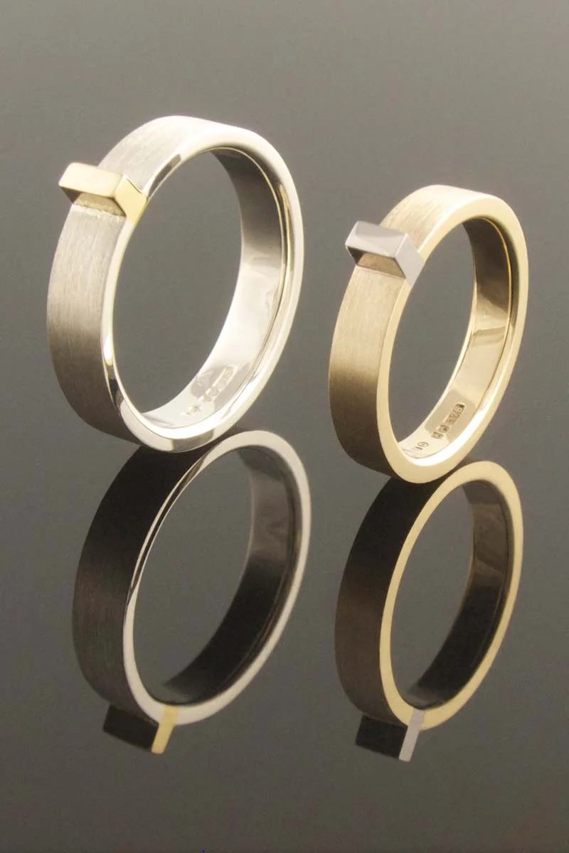 Bimetal wedding bands