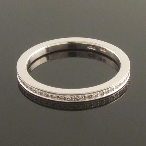 Handmade wedding rings Platinum pavé set diamond eternity ring