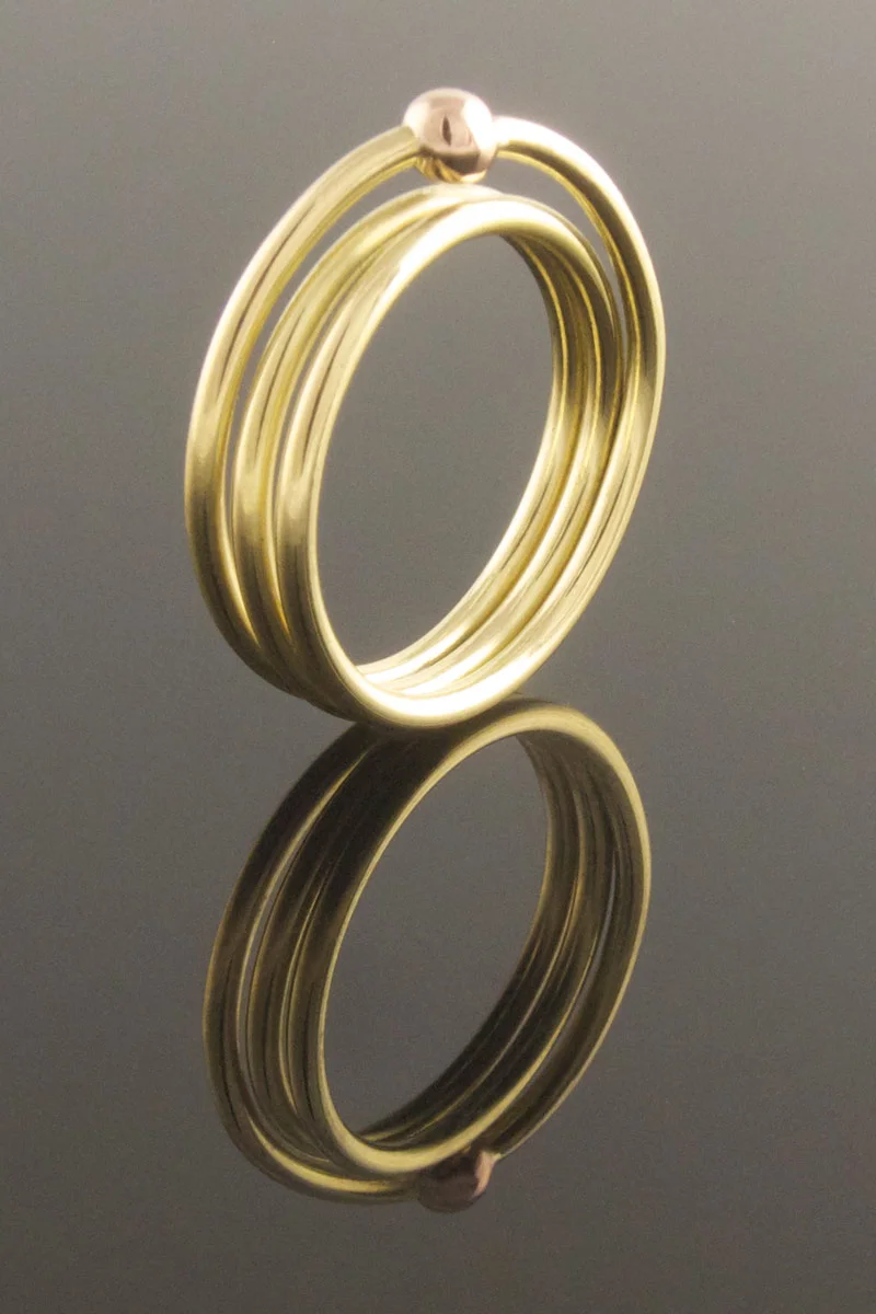 Yellow and rose gold dress ring