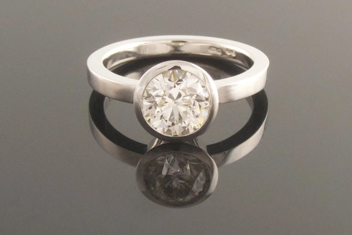 Diamond solitaire engagement ring