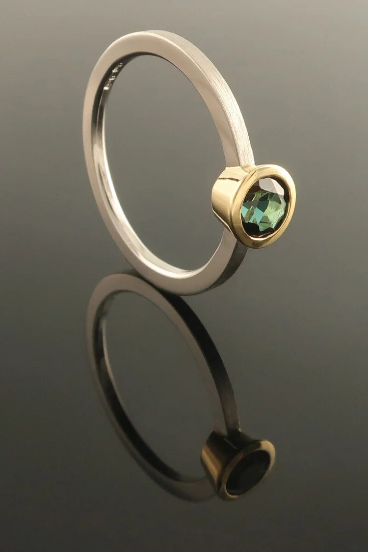 green emerald velvet dress Vintage 18k white gold green tourmaline diamond dress ring 1960s –  antiques-art-design main image 1