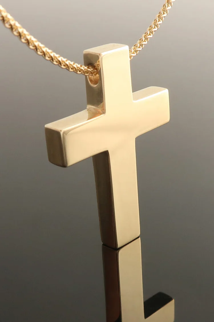 9ct yellow gold cross pendant Handmade jewellery design